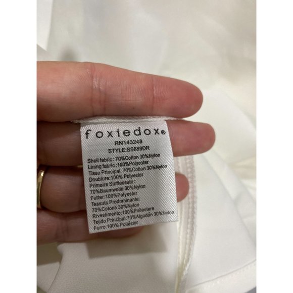 Anthro Foxiedox Ivory & Black Lace Midi Dress Medium - Picture 10 of 10